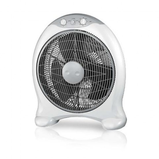 Ανεμιστήρας Δαπέδου Box Fan 14" Διαμέτρου 35cm Λευκό/Γκρί