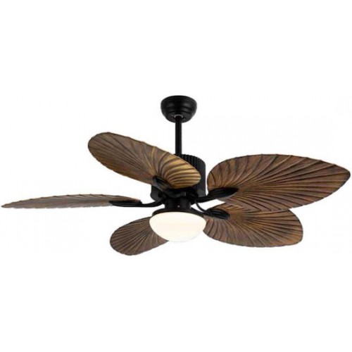 Ανεμιστήρας Οροφής 132cm με Φως και Τηλεχειριστήριο Καφέ Isla