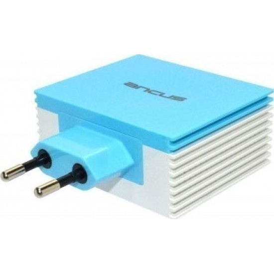 Φορτιστής Ancus Multi Charger 4x Usb-Α 4.2A Λευκό - Μπλέ