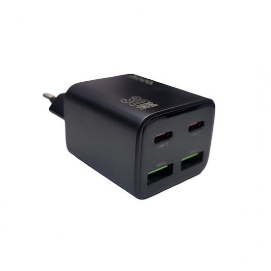 Φορτιστής Hoco N56 Multi Charger 2x USB-C + 2x USB-A 30W Μαύρος