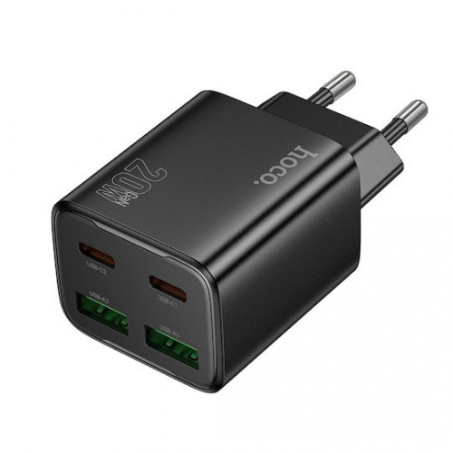 Φορτιστής Hoco N55 Multi Charger 2x USB-C + 2x USB-A 20W Μαύρος