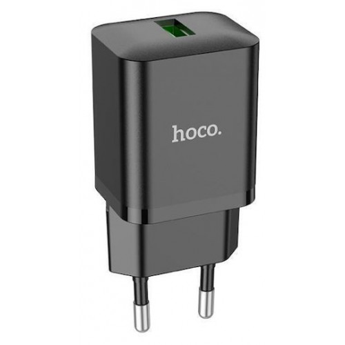 Φορτιστής Hoco N26 USB-A 18W Quick Charge 3.0 Μαύρος