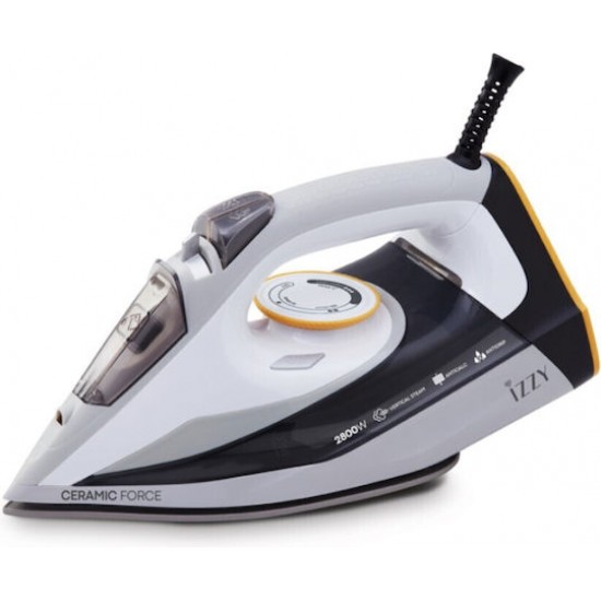 Izzy IZ-1107 Σίδερο Ατμού 2800W με Κεραμική Πλάκα και Συνεχόμενη Παροχή 50gr/min