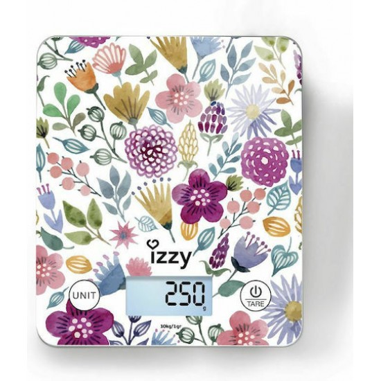 Izzy Floral IZ-7007 Ψηφιακή Ζυγαριά Κουζίνας 1gr/10kg Πολύχρωμη