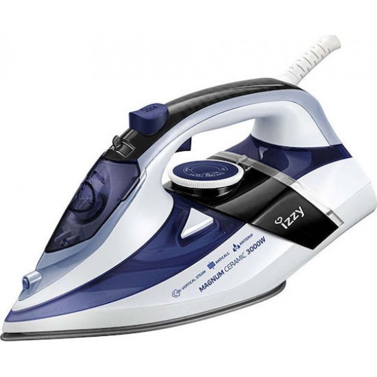 Izzy Magnum Ceramic 3000 Σίδερο Ατμού 2800W με Κεραμική Πλάκα και Συνεχόμενη Παροχή 50gr/min