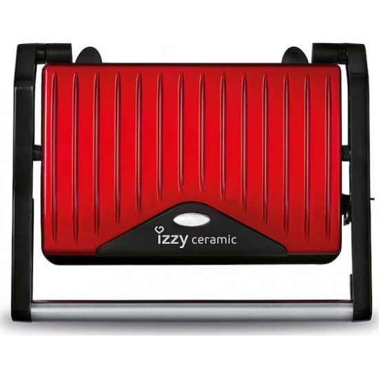 Izzy IZ-2008 Τοστιέρα με Κεραμικές Πλάκες για 2 Τοστ 800W Spicy Red Ceramic 