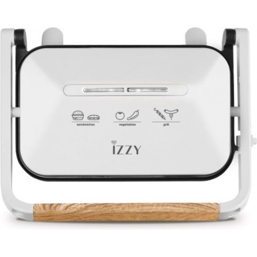 Izzy Panini IZ-2013 Τοστιέρα για 2 Τοστ 1300W Λευκή