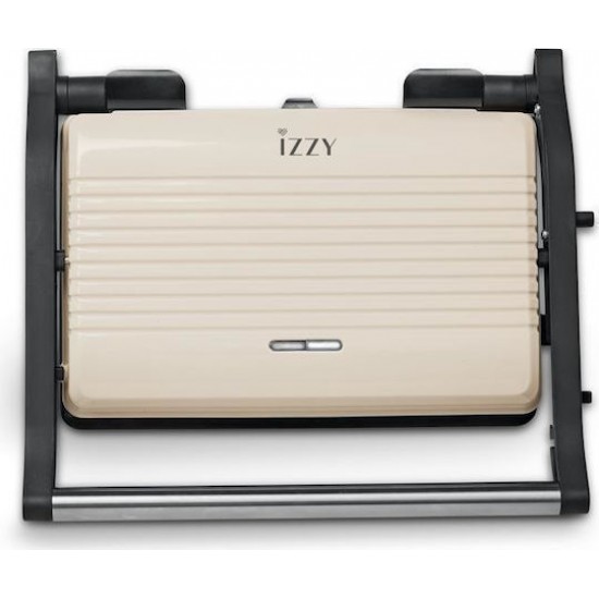 Izzy Vintage Panini IZ-2025 Τοστιέρα για 2 Τοστ 1000W Cream
