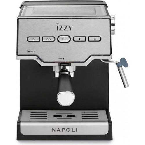 Izzy Napoli IZ-6011 Μηχανή Espresso 1000W Πίεσης 20bar Ασημί