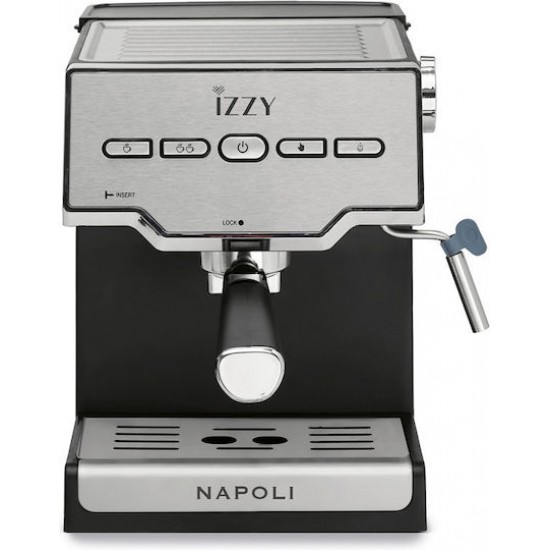 Izzy Napoli IZ-6011 Μηχανή Espresso 1000W Πίεσης 20bar Ασημί