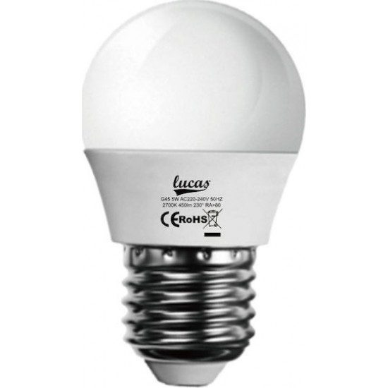 Lucas E27 G45 5W Θερμό Λευκό