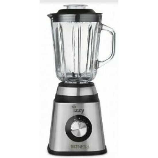Izzy IZ-1601 Μπλέντερ για Smoothies με Γυάλινη Κανάτα 1.5lt 1000W Inox