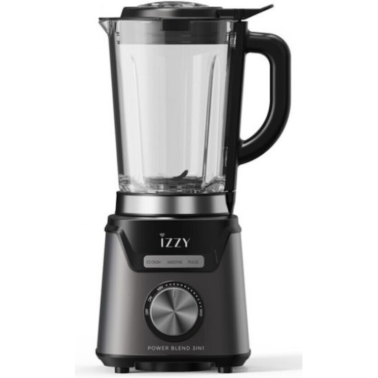 Izzy ΙΖ-6501 Μπλέντερ για Smoothies με Γυάλινη Κανάτα 1.5lt 1200W Μαύρο
