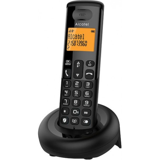 Alcatel E160 Ασύρματο Τηλέφωνο με Ελληνικό Μενού Μαύρο