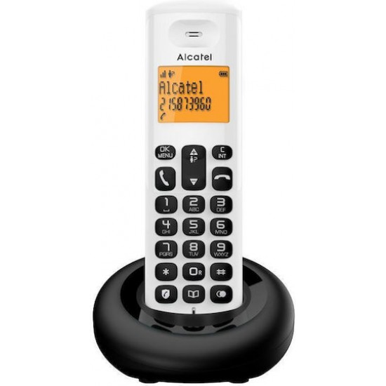 Alcatel E160 Ασύρματο Τηλέφωνο με Ελληνικό Μενού Λευκό