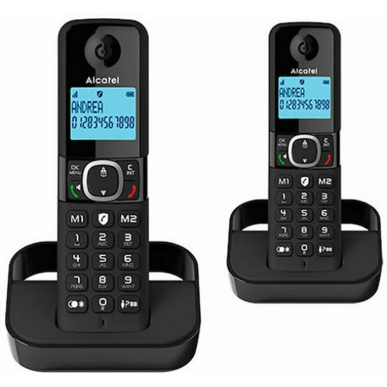 Alcatel F860 Ασύρματο Τηλέφωνο Duo με Ελληνικό Μενού Μαύρο