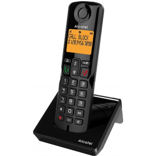 Alcatel S280 Ασύρματο Τηλέφωνο με Ελληνικό Μενού Μαύρο