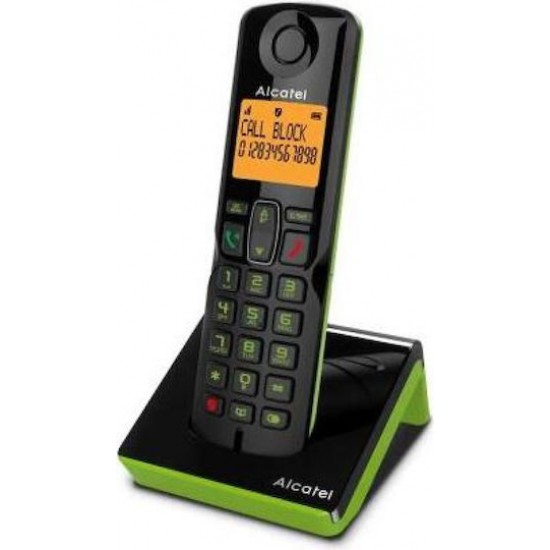 Alcatel S280 Ασύρματο Τηλέφωνο με Ελληνικό Μενού Μαύρο/Πράσινο