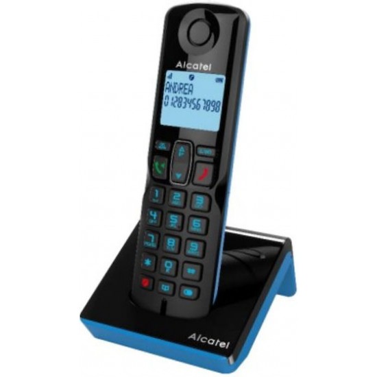 Alcatel S280 Ασύρματο Τηλέφωνο με Ελληνικό Μενού Μαύρο/Μπλε