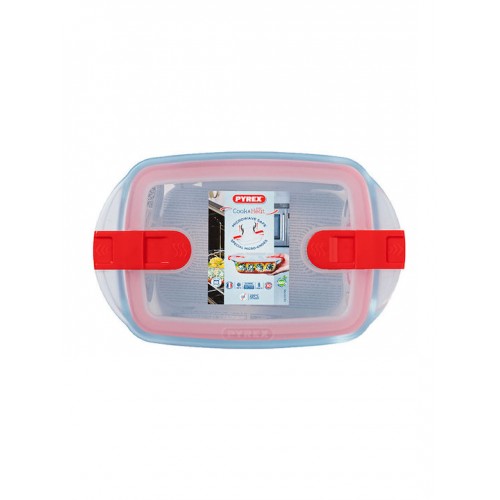 Pyrex Cook Heat Δοχείο Φαγητού Γυάλινο Κόκκινο Κατάλληλο για Φούρνο Μικροκυμάτων 1100ml