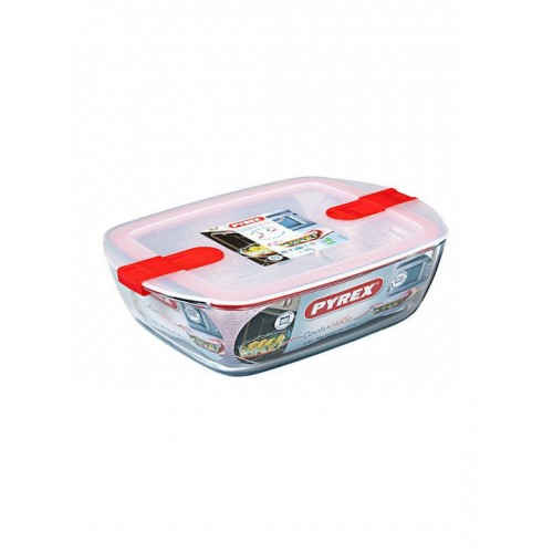 Pyrex Cook Heat Δοχείο Φαγητού Γυάλινο Κόκκινο Κατάλληλο για Φούρνο Μικροκυμάτων 2500ml