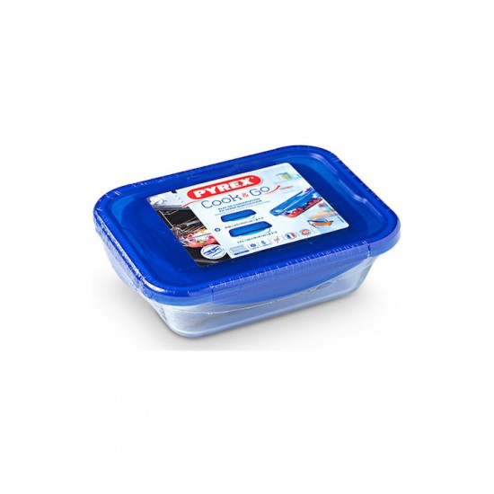Pyrex Cook & Go Δοχείο Φαγητού Γυάλινο Μπλε Κατάλληλο για Φούρνο Μικροκυμάτων 2τμχ