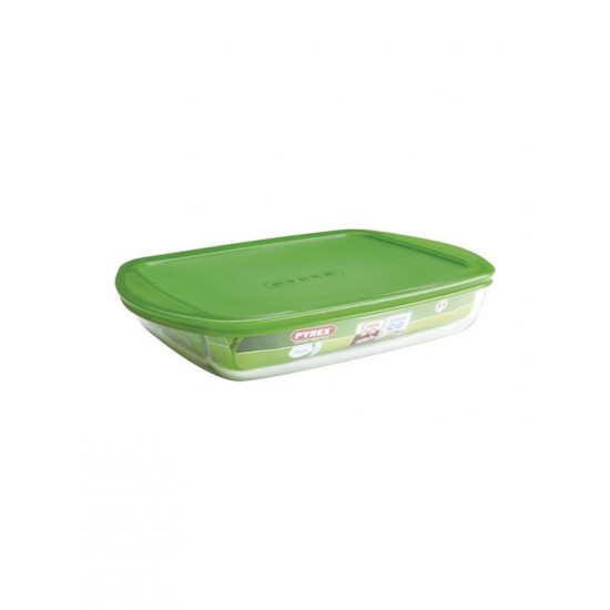 Pyrex Δοχείο Φαγητού Γυάλινο Πράσινο Κατάλληλο για Φούρνο Μικροκυμάτων 750ml