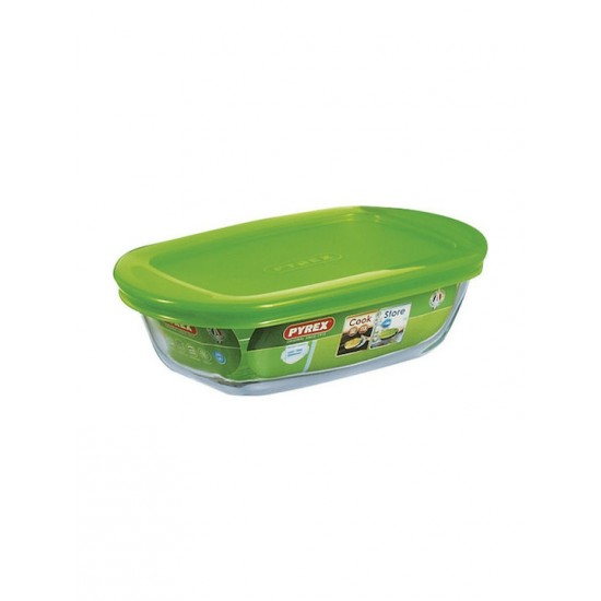 Pyrex Δοχείο Φαγητού Γυάλινο Πράσινο Κατάλληλο για Φούρνο Μικροκυμάτων 400ml