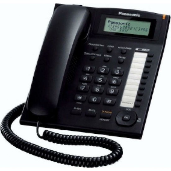 Σταθερό Ψηφιακό Τηλέφωνο Panasonic KX-TS880EXB Μαύρο Υποδοχή Hands Free 2.5mm