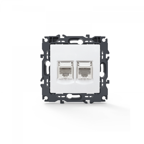 Prime Πρίζα Τηλεφώνου 1xRJ11 CAT3 IP20 & Πρίζα Δικτύου 1xRJ45 CAT6 UTP IP20 Λευκή