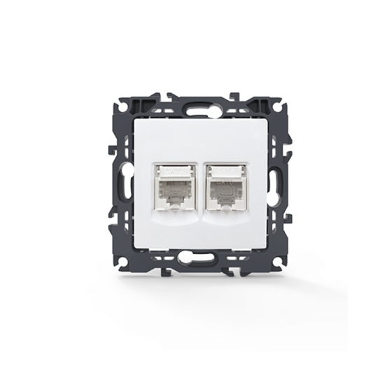 Prime Πρίζα Τηλεφώνου 1xRJ11 CAT3 IP20 & Πρίζα Δικτύου 1xRJ45 CAT6 UTP IP20 Λευκή