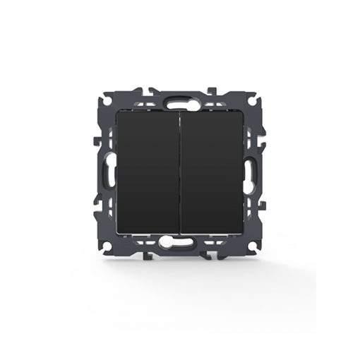 Prime Διακόπτης Κομμυτατέρ Με Κλιπ 1+1P 10AX 250VAC IP20 Mατ Ανθρακί