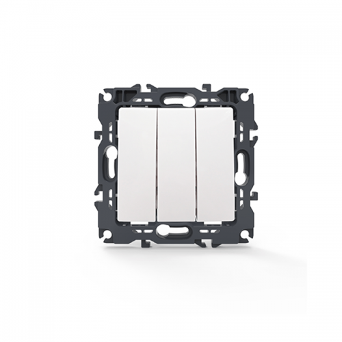 Prime Διακόπτης Τριπλός Απλός Με Βίδα 1+1+1P 10AX 250VAC IP20 Λευκός