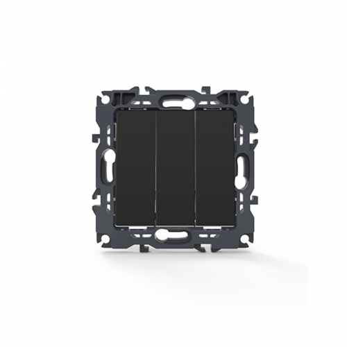 Prime Διακόπτης Τριπλός Απλός Με Βίδα 1+1+1P 10AX 250VAC IP20 Mατ Ανθρακί