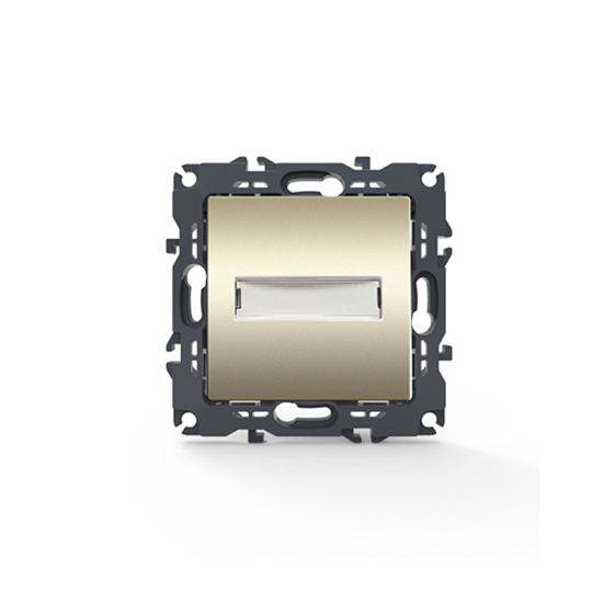 Prime Μπουτόν Επιγραφής & LED Λυχνία (12VAC) Με Κλιπ 1P 10A 250VAC IP20 Mατ Σσμπανιζέ