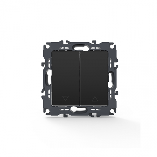 Prime Μπουτόν Ρολλών Με Κλιπ 1-1P 10A 250VAC IP20 Mατ Ανθρακί