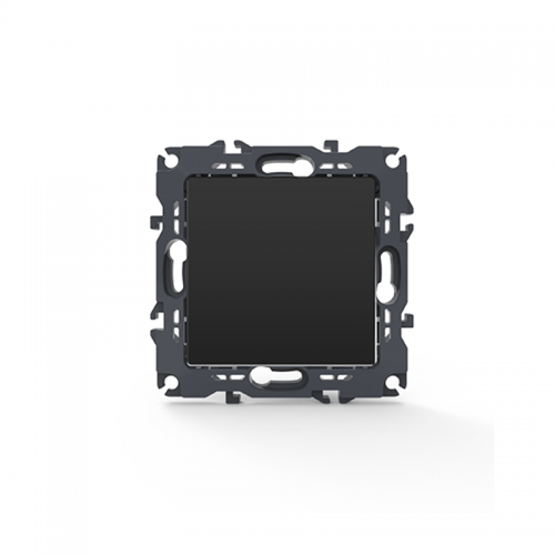 Prime Μπουτόν Απλό Με Κλιπ 1P 10A 250VAC IP20 Mατ Ανθρακί