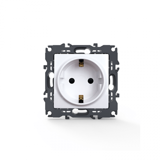 Prime Πρίζα Σούκο Ασφαλείας 1x2P+E 16A 250VAC IP20 Λευκή