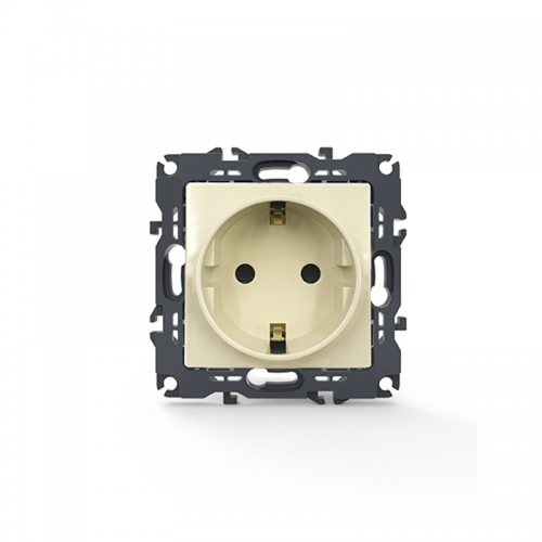 Prime Πρίζα Σούκο Ασφαλείας 1x2P+E 16A 250VAC IP20 Ιβουάρ