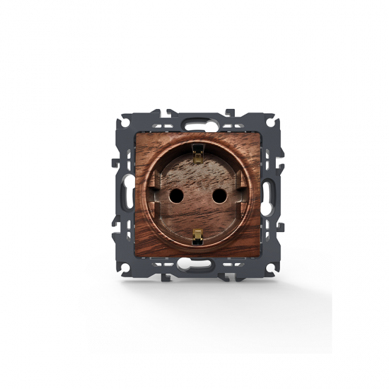 Prime Πρίζα Σούκο Ασφαλείας 1x2P+E 16A 250VAC IP20 Ξύλο
