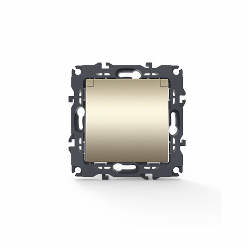 Prime Πρίζα Σούκο Καπάκι Ασφαλείας 1x2P+E 16A 250VAC IP20 Mατ Σαμπανιζέ