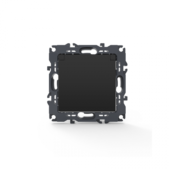 Prime Πρίζα Σούκο Καπάκι Ασφαλείας 1x2P+E 16A 250VAC IP20 Mατ Ανθρακί