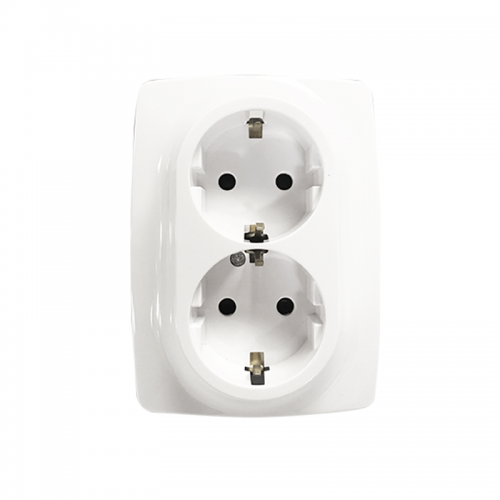 Prime Πρίζα Σούκο Ασφαλείας 2x2P+E 16A 250VAC IP20 Λευκή