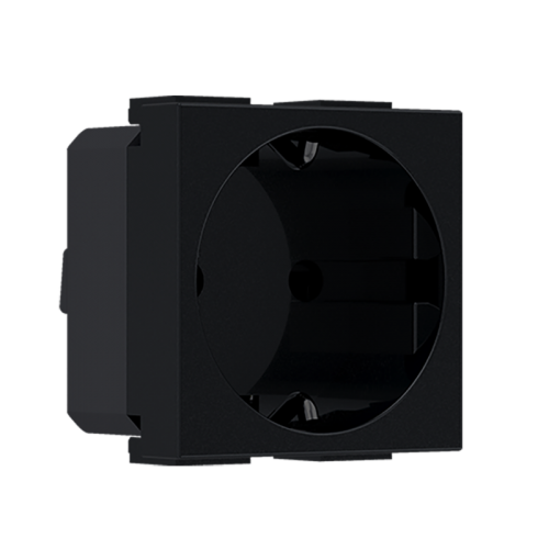 Modys Πρίζα Σούκο Μαύρη Ματ 2 Στ. 2P+E 16A 250VAC IP20