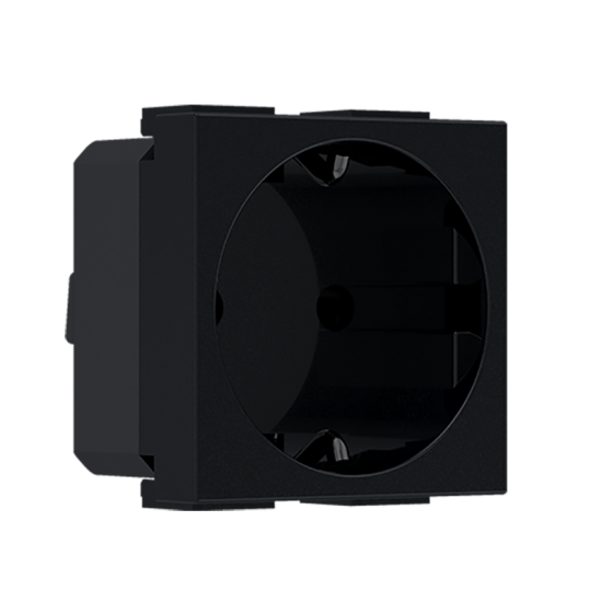 Modys Πρίζα Σούκο Μαύρη Ματ 2 Στ. 2P+E 16A 250VAC IP20