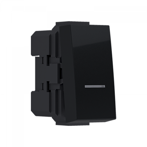 Modys Μπουτόν Απλό Μαύρο Ματ 1 Στ. 1P 10A 250VAC IP20