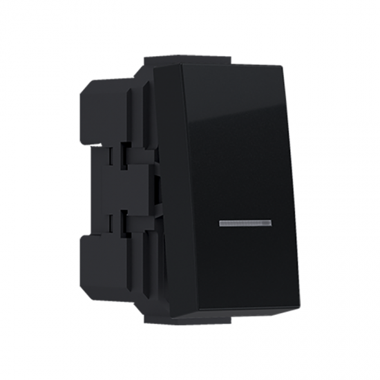 Modys Μπουτόν Απλό Μαύρο Ματ 1 Στ. 1P 10A 250VAC IP20