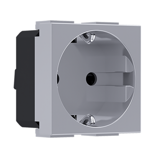 Modys Πρίζα Σούκο Ασημί 2 Στ. 2P+E 16A 250VAC IP20