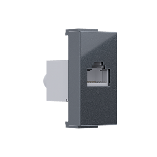 Modys Πρίζα Δικτύου Ανθρακί 1 Στ. RJ45 CAT.6 Με Θωράκιση IP20