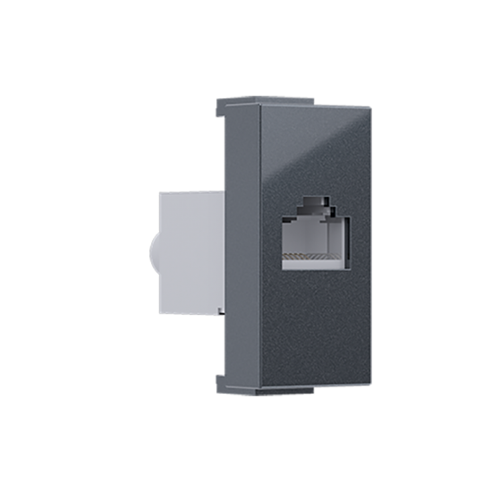 Modys Πρίζα Δικτύου Ανθρακί 1 Στ. RJ45 CAT.6A Με Θωράκιση IP20